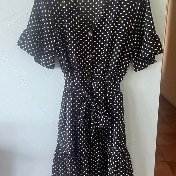 Women’s Polka Dot A-Line Loose Swing Dress Size M - Picture 3 of 13